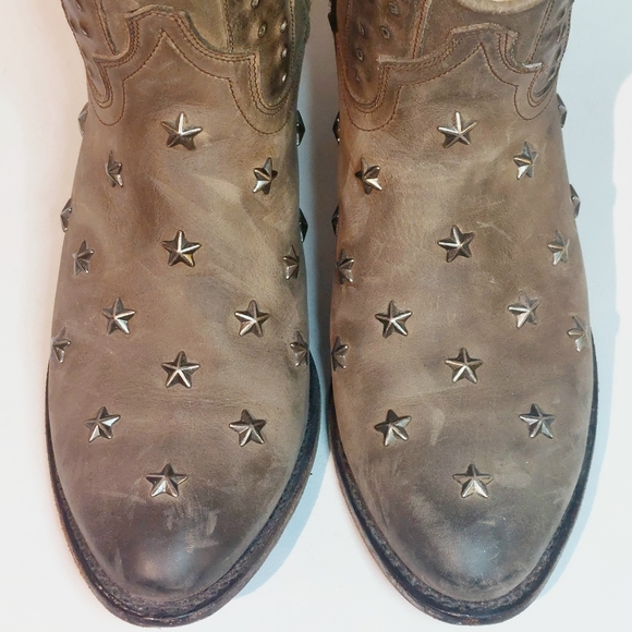 Sendra studded taupe leather low western boots, EU43/11 - Picture 4 of 16